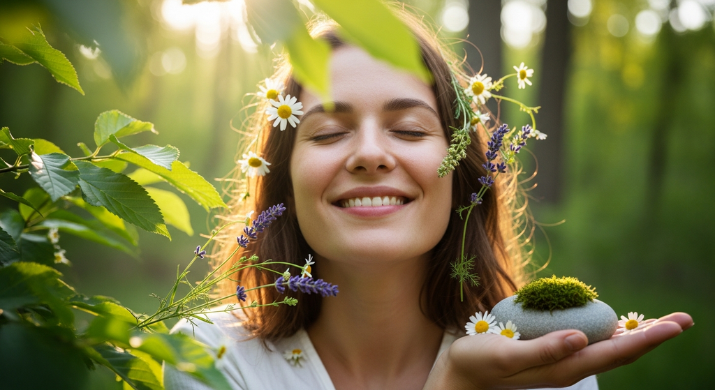 Autocuidado placentero bienestar persona feliz relajación salud mental disfrutar vida equilibrio paz interior calidad de vida